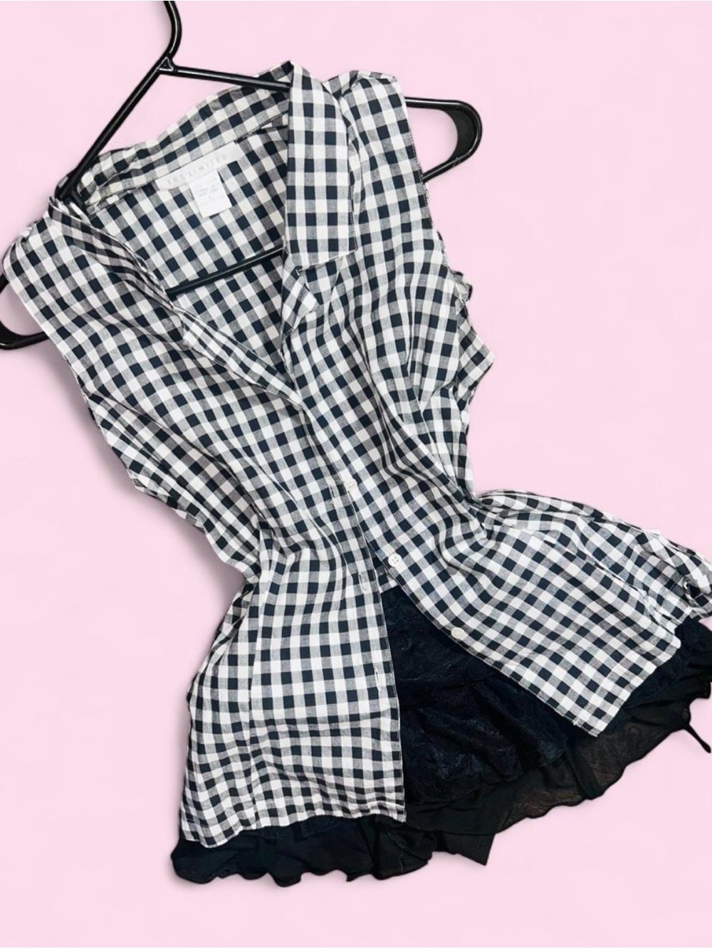 The Limited Black & White Gingham Button-Up Shirt